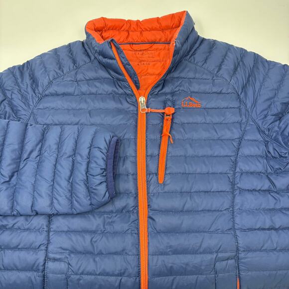 L.L. Bean Kids Blue Orange 14-16 Long Sleeve‎ Goose Down Full Zip Puffer Jacket